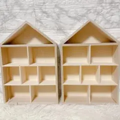 ダイソー　DAISO 仕切り　ウッドボックス　ハウス　ドールハウス　2個セット