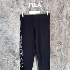 ○ 43 FILA フィラ レギンス サイドビッグロゴプリント ブラック