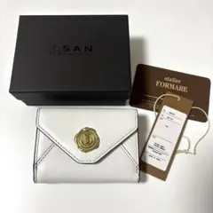 サンヒデアキミハラ　三つ折り財布　白　ホワイト