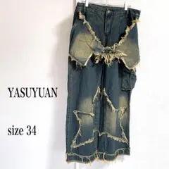 ☆YASUYUAN フリンジデニムパンツ サイズ34