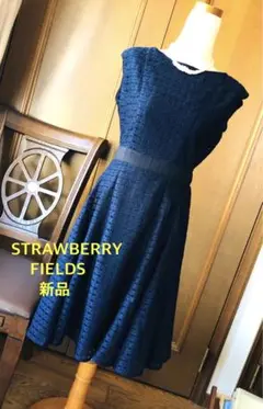 【STRAWBERRY FIELDS 】ノースリーブワンピース ネイビー　新品