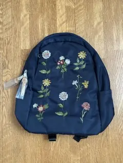 【未使用品】ボタニカル刺繍ラウンドリュック