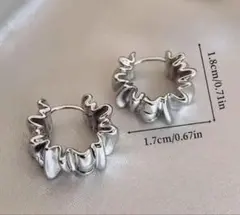 131アダムエロペ風シルバークリースフープピアス　LES BIJOUX　低アレ