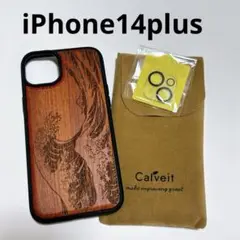 iPhone14plus 6.7インチ 彫刻 レーザーアート 木製 マグセーフ