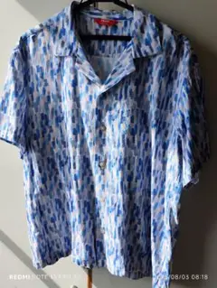 英国　PEXWEAR Liverpool イギリス　夏　半袖 シャツ ブルー