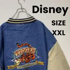 Disneyヴィンテージストリート ティガー刺繍肉厚ゆるだぼデニムスタジャン