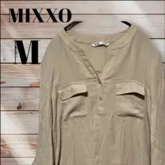 美品◎ MIXXO レディース スキッパーブラウス ベージュ系 Mサイズ