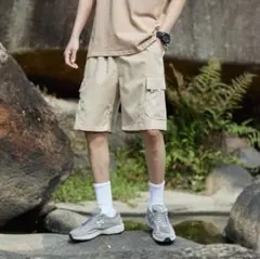 大特価‼️ベージュ カーゴショートパンツ Lサイズ