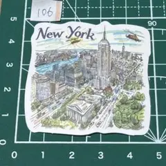 ニューヨーク街並みステッカー 都市 高層ビル 旅行 防水