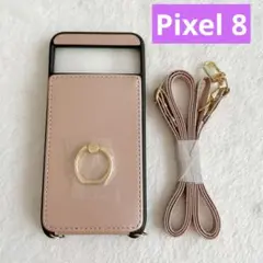Pixel 8 手帳型 ケース スマホショルダー 財布型 ピンク