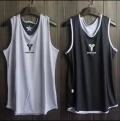 新品未開封 3XL コービーブライアント リバーシブル 灰黒 タンクトップNBA