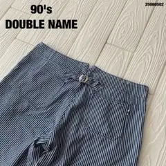 90'sDOUBLENAMEダブルネームヒッコリーデニムハーフパンツUS古着