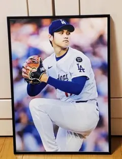 ドジャース大谷翔平 2025年MLB投手復活！A3サイズポスターフレーム付き