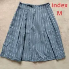 index インデックス グレー ストライプ フレアスカート スカート M
