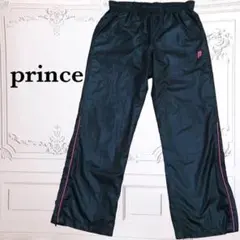 『prince プリンス』トレーニングパンツ【S〜M】ブラック 黒 ナイロン