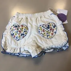 ハート型花柄　キルト　ショートパンツ　moimoi 100