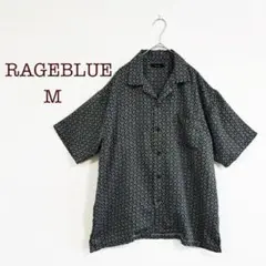 RAGEBLUE 幾何学模様 半袖シャツ （Mサイズ）メンズ　グリーン系