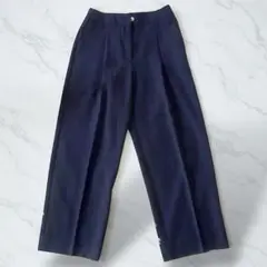 CHRISTIAN AUJARD スラックス ワイドパンツ ネイビー 日本製／5