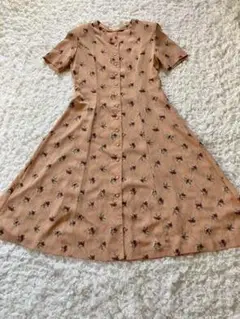 【SALE】リュバンリュージュ　美品　ロングワンピース　フレア　レトロ