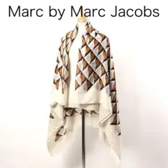 H3084-122◾️マークバイマークジェイコブス　総柄大判ストールカットオフ