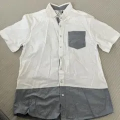 SNAP 半袖シャツ XL ホワイト/グレー