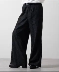 【新品】CLEL ルーズコードレースフレアパンツ Mサイズ/ブラック