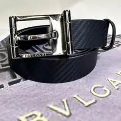 美品 BULGARI ブルガリ ブラック レザー ベルト