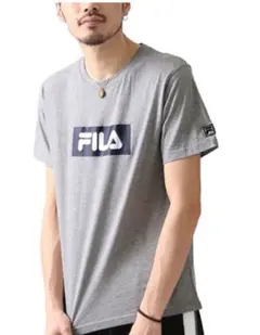 フィラ FILA ボックスロゴプリント 半袖Tシャツ グレー L