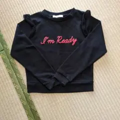 黒 フリル付き トレーナー I'm Ready