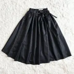 【美品】ESSENTIAL ポリエステルツイルボリュームスカート ダブスタ36