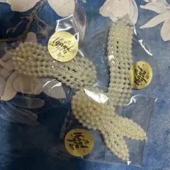 (kaisensama)クリーム色のヘアクリップ2個セット