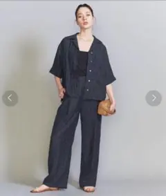 BEAUTY&YOUTH ジャカード タック バックゴム パンツ