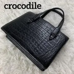 ✨美品✨ クロコダイル カイマン ワニ ハンドバッグ エキゾチックレザー