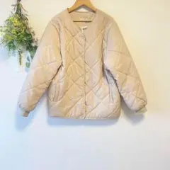 T0120 ガーリードール　アウター　キルティング　フリーサイズ　ベージュ