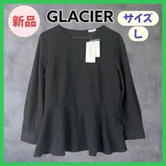 新品 GLACIER グラシア ペプラムトップス 黒 サイズL