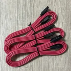 SATA 赤フラットデータケーブル 1m×3本