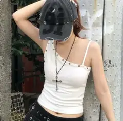 TRIFLE スタッズワンショルタンクトップ