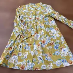【美品】knit planner 長袖ワンピース 花 柄140cm