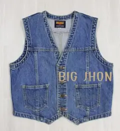 BIG JOHN デニムベスト レディースS相当（L表記）/美品