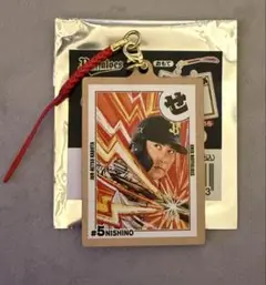 オリックス　常熱カルタキーホルダー　5西野