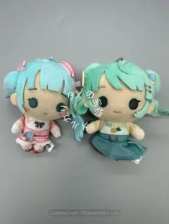 初音ミク みんなのくじ ぬいぐるみ マスコット キーホルダー 2個