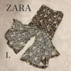 ZARA ザラ　ロングスカート　花柄　スリット　L