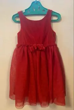 H&M キッズ ノースリーブワンピースドレス 赤 100