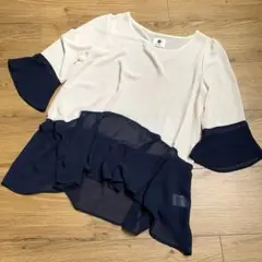 Bou Jeloudブージュルード　カットソー　トップス　5分丈　シースルー