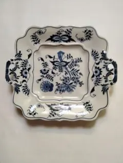 ブルーダニューブ Blue Danube 大角皿約25cmx22cmx3.5cm
