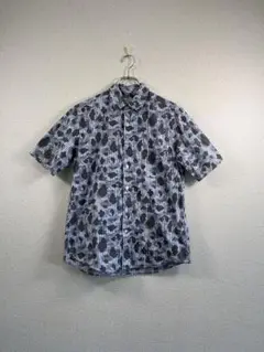 adam et ropé（アダム エ ロペ）半袖シャツ カモフラ×ストライプ柄