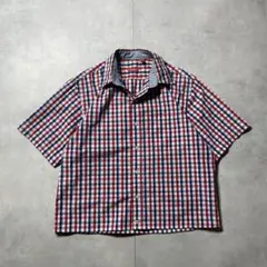 IZOD 短丈　チェックシャツ　シティボーイ　ボックスシルエット　半袖シャツ