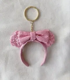 東京ディズニーリゾート　ミニーマウス　カチューシャキーホルダー