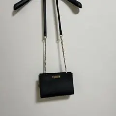 エポカ　EPOCA 黒の合成皮革ショルダーバッグ中古