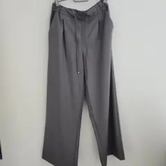 エニファム イージーケア ストレッチ ワイドパンツ グレー